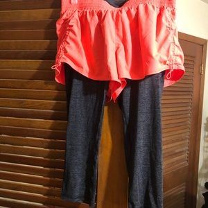 Athleta running shorts with attached leggings